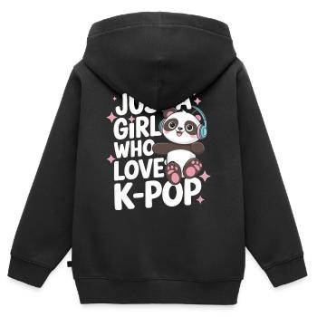 K-Pop Musik Koreanischer Pop - Kinder Premium Organic Zip Hoodie - Schwarz - Hinten - AI Model Kid Male (0cm)