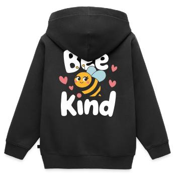 abeille abeille apicultrice abeille abeille - Sweat Premium à capuche zippé enfant bio - noir - Dos - AI Model Kid Male (0cm)