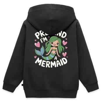 Sirène Fable Sirènes Conte de fées - Sweat Premium à capuche zippé enfant bio - noir - Dos - AI Model Kid Male (0cm)