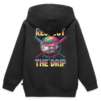 Humor Baseballspieler - Kinder Premium Organic Zip Hoodie - Schwarz - Hinten - AI Model Kid Male (0cm)