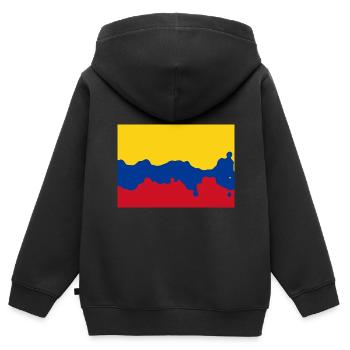 Colombie - Sweat Premium à capuche zippé enfant bio - noir - Dos - AI Model Kid Male (0cm)