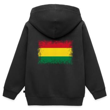 Bolivien - Kinder Premium Organic Zip Hoodie - Schwarz - Hinten - AI Model Kid Male (0cm)