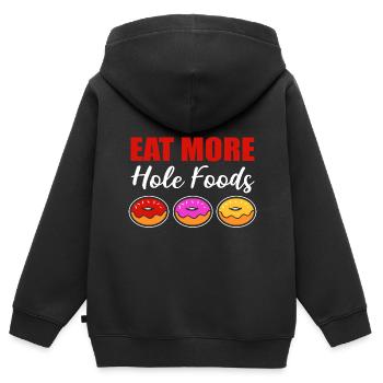 Loch Lebensmittel Naschkatze Gift - Kinder Premium Organic Zip Hoodie - Schwarz - Hinten - AI Model Kid Male (0cm)