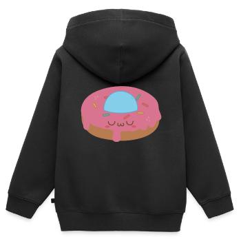 Ufo Donut - Kinder Premium Organic Zip Hoodie - Schwarz - Hinten - AI Model Kid Male (0cm)