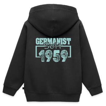 Deutsch 1959 - Kinder Premium Organic Zip Hoodie - Schwarz - Hinten - AI Model Kid Male (0cm)