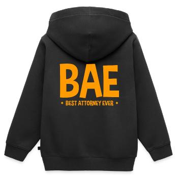 Bae Best Attorney Ever 2 - Sweat Premium à capuche zippé enfant bio - noir - Dos - AI Model Kid Male (0cm)