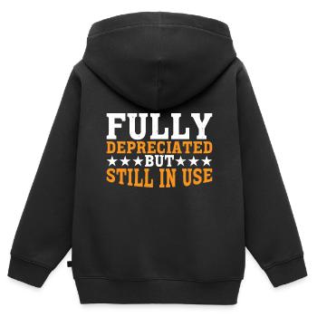 Entièrement amorti mais toujours en cours d’utilisation 7 - Sweat Premium à capuche zippé enfant bio - noir - Dos - AI Model Kid Male (0cm)