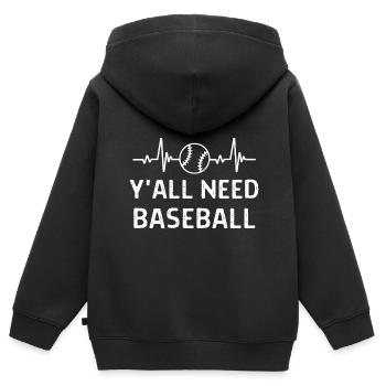 Baseball Spieler Baseball Sprüche Geschenk - Kinder Premium Organic Zip Hoodie - Schwarz - Hinten - AI Model Kid Male (0cm)