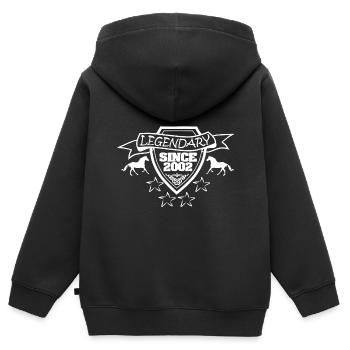 Legendär 2002 - Kinder Premium Organic Zip Hoodie - Schwarz - Hinten - AI Model Kid Male (0cm)