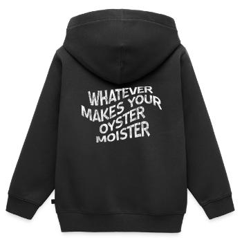Tout ce qui rend votre huître humide 3 - Sweat Premium à capuche zippé enfant bio - noir - Dos - AI Model Kid Male (0cm)