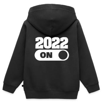 Né en 2022 - Sweat Premium à capuche zippé enfant bio - noir - Dos - AI Model Kid Male (0cm)