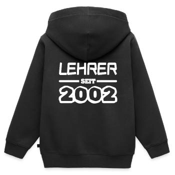 2002 2002 - Kinder Premium Organic Zip Hoodie - Schwarz - Hinten - AI Model Kid Male (0cm)