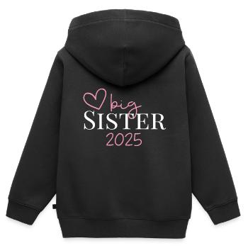 Ich werde große Schwester 2025 Regenbogen Mädchen - Kinder Premium Organic Zip Hoodie - Schwarz - Hinten - AI Model Kid Male (0cm)