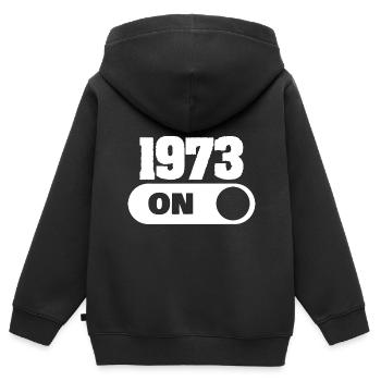 1973 1973 - Sweat Premium à capuche zippé enfant bio - noir - Dos - AI Model Kid Male (0cm)