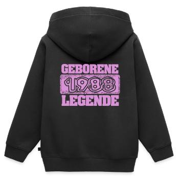 1988 - Sweat Premium à capuche zippé enfant bio - noir - Dos - AI Model Kid Male (0cm)