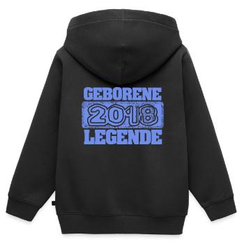 Geburtsjahr 2018 - Kinder Premium Organic Zip Hoodie - Schwarz - Hinten - AI Model Kid Male (0cm)