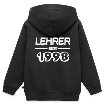1998 1998 - Kinder Premium Organic Zip Hoodie - Schwarz - Hinten - AI Model Kid Male (0cm)