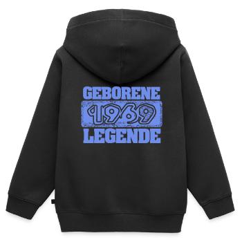 Geburtsjahr 1969 - Kinder Premium Organic Zip Hoodie - Schwarz - Hinten - AI Model Kid Male (0cm)