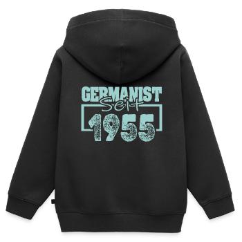 Berufung 1955 - Kinder Premium Organic Zip Hoodie - Schwarz - Hinten - AI Model Kid Male (0cm)