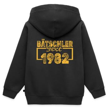 Baccalauréat 1982 - Sweat Premium à capuche zippé enfant bio - noir - Dos - AI Model Kid Male (0cm)