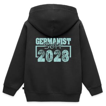 Berufung 2028 - Kinder Premium Organic Zip Hoodie - Schwarz - Hinten - AI Model Kid Male (0cm)
