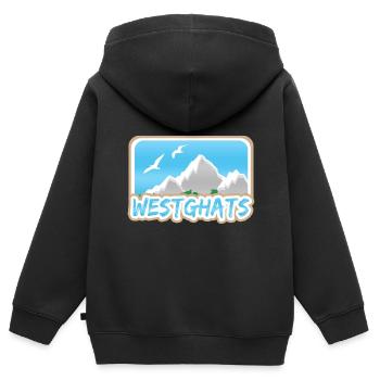 Western Ghats Western Ghats - Kids Premium Organic Zip-up Hoodie - black - Back - AI Model Kid Male (0cm)