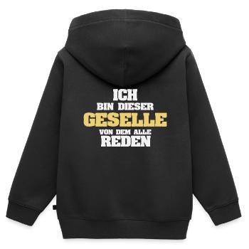 Compagnon comme profession - Sweat Premium à capuche zippé enfant bio - noir - Dos - AI Model Kid Male (0cm)