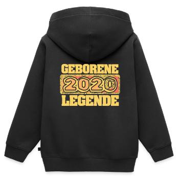 2020 - Kinder Premium Organic Zip Hoodie - Schwarz - Hinten - AI Model Kid Male (0cm)