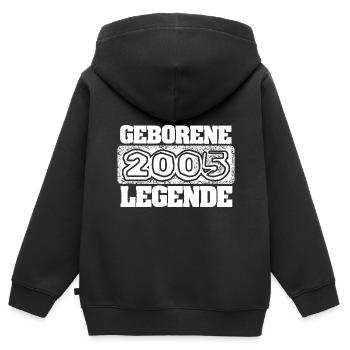 Geburtstag 2005 - Kinder Premium Organic Zip Hoodie - Schwarz - Hinten - AI Model Kid Male (0cm)