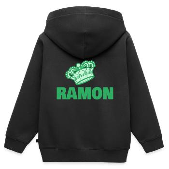 Ramon als Vorname - Kinder Premium Organic Zip Hoodie - Schwarz - Hinten - AI Model Kid Male (0cm)