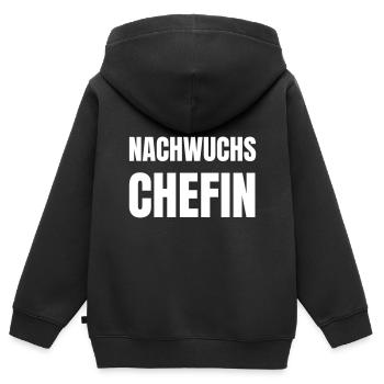 Nachwuchs Chefin - Kinder Premium Organic Zip Hoodie - Schwarz - Hinten - AI Model Kid Male (0cm)