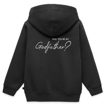 Will you be my godfather? - Kinder Premium Organic Zip Hoodie - Schwarz - Hinten - AI Model Kid Male (0cm)