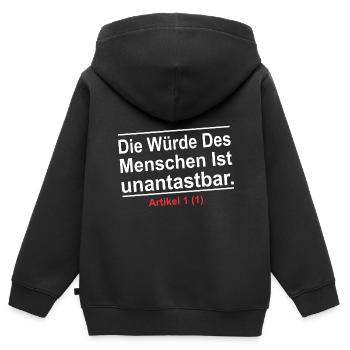 die würde des menschen ist unantastbar - Kinder Premium Organic Zip Hoodie - Schwarz - Hinten - AI Model Kid Male (0cm)