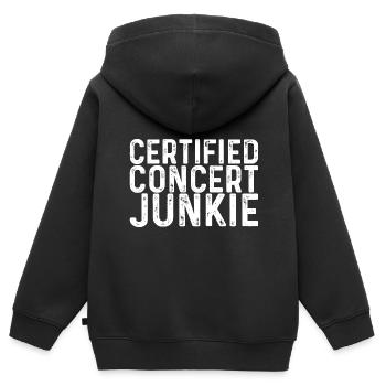 Certified Concert Junkie - Kids Premium Organic Zip-up Hoodie - black - Back - AI Model Kid Male (0cm)