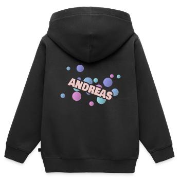 Fosse à balles Andreas - Sweat Premium à capuche zippé enfant bio - noir - Dos - AI Model Kid Male (0cm)
