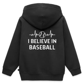 Baseball Spieler Baseball Sprüche Geschenk - Kinder Premium Organic Zip Hoodie - Schwarz - Hinten - AI Model Kid Male (0cm)