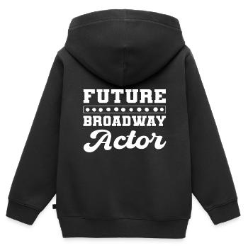 Futur acteur de Broadway - Sweat Premium à capuche zippé enfant bio - noir - Dos - AI Model Kid Male (0cm)