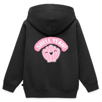 Shell Yeah! Strandliebhaber - Kinder Premium Organic Zip Hoodie - Schwarz - Hinten - AI Model Kid Male (0cm)