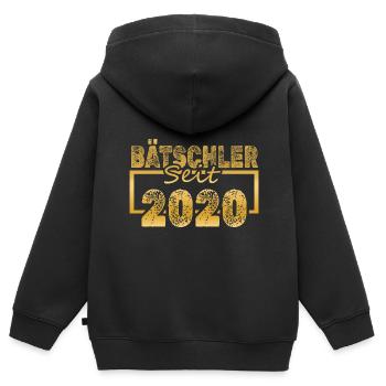 Single 2020 - Kinder Premium Organic Zip Hoodie - Schwarz - Hinten - AI Model Kid Male (0cm)