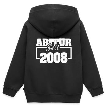 Abiturient 2008 - Kinder Premium Organic Zip Hoodie - Schwarz - Hinten - AI Model Kid Male (0cm)