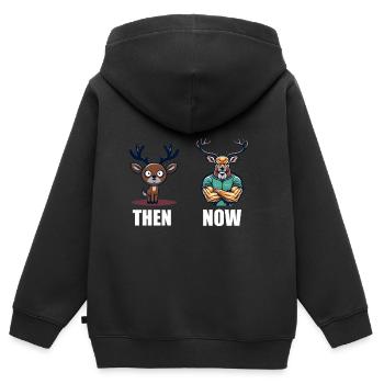 Coach Muskelaufbau Cardio Fitnesstraining Geschenk - Kinder Premium Organic Zip Hoodie - Schwarz - Hinten - AI Model Kid Male (0cm)