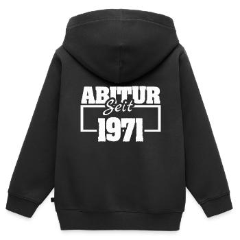 1971 - Kinder Premium Organic Zip Hoodie - Schwarz - Hinten - AI Model Kid Male (0cm)