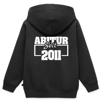 2011 - Kinder Premium Organic Zip Hoodie - Schwarz - Hinten - AI Model Kid Male (0cm)