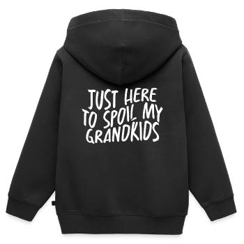 Here To Spoil My Grandkids - Kinder Premium Organic Zip Hoodie - Schwarz - Hinten - AI Model Kid Male (0cm)