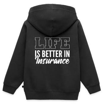 Lustige Versicherungsagenten Versicherung - Kinder Premium Organic Zip Hoodie - Schwarz - Hinten - AI Model Kid Male (0cm)