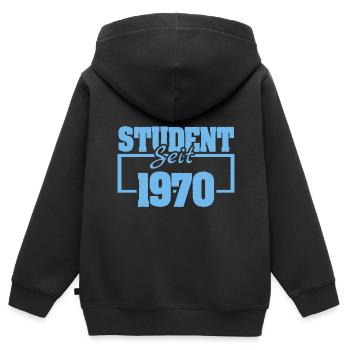 seit 1970 - Kinder Premium Organic Zip Hoodie - Schwarz - Hinten - AI Model Kid Male (0cm)