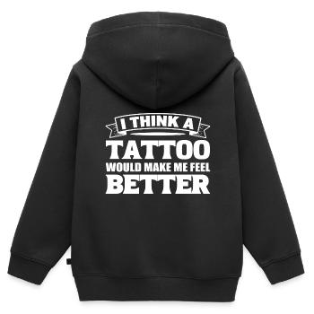 Tattoo Liebhaber Tattoo-Künstler - Kinder Premium Organic Zip Hoodie - Schwarz - Hinten - AI Model Kid Male (0cm)