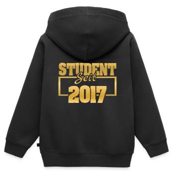 seit 2017 - Kinder Premium Organic Zip Hoodie - Schwarz - Hinten - AI Model Kid Male (0cm)