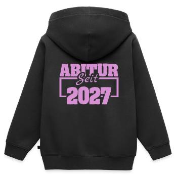 2027 - Kinder Premium Organic Zip Hoodie - Schwarz - Hinten - AI Model Kid Male (0cm)