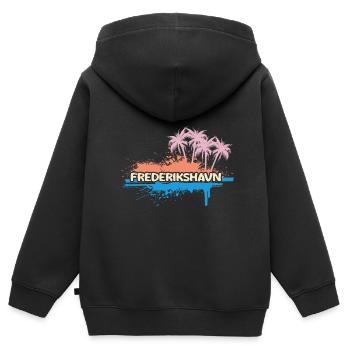 Urlaub Frederikshavn - Kinder Premium Organic Zip Hoodie - Schwarz - Hinten - AI Model Kid Male (0cm)